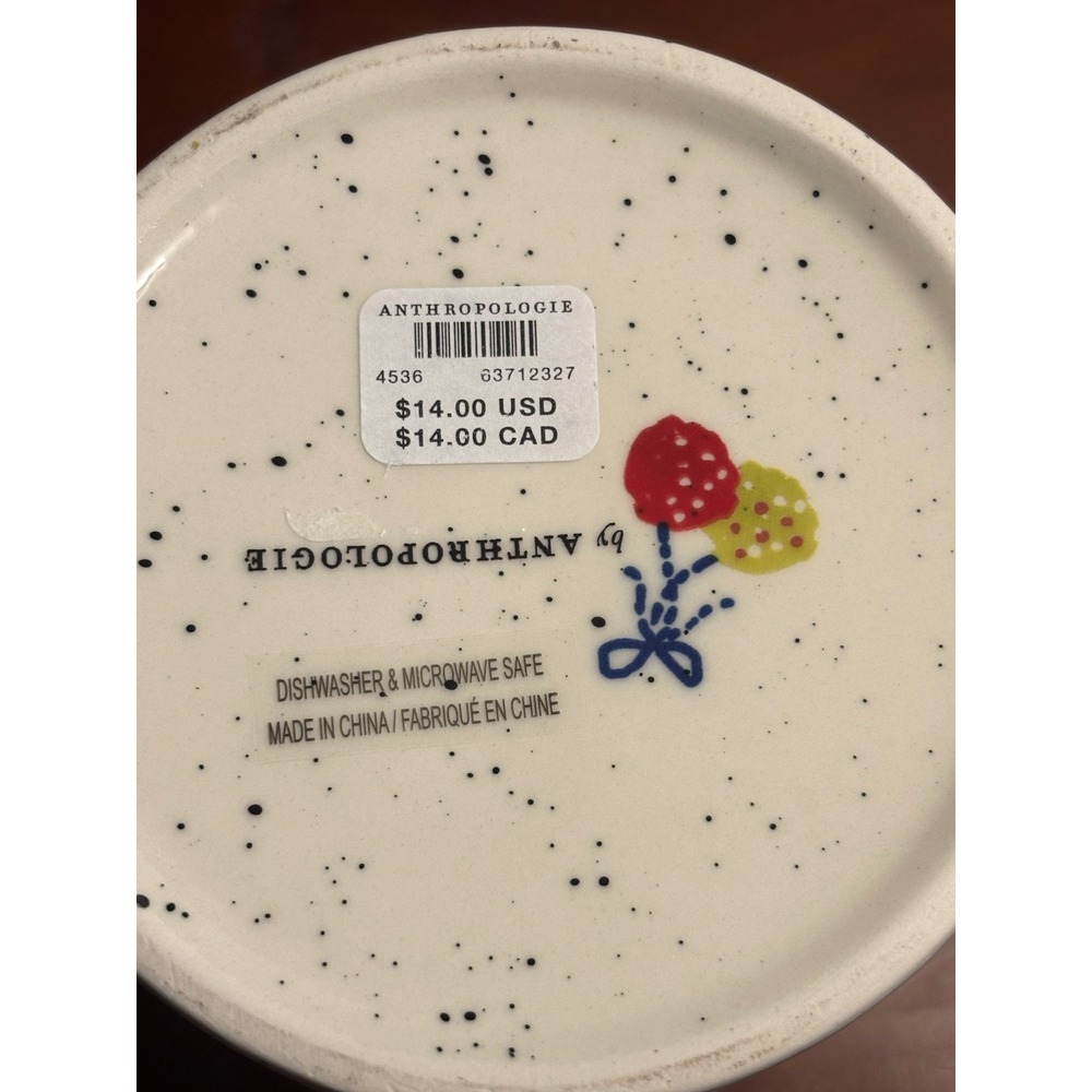 Anthropologie Letter L Mitten Mug Cream Red Speckled Holiday Christmas Gift‎ - Picture 5 of 8